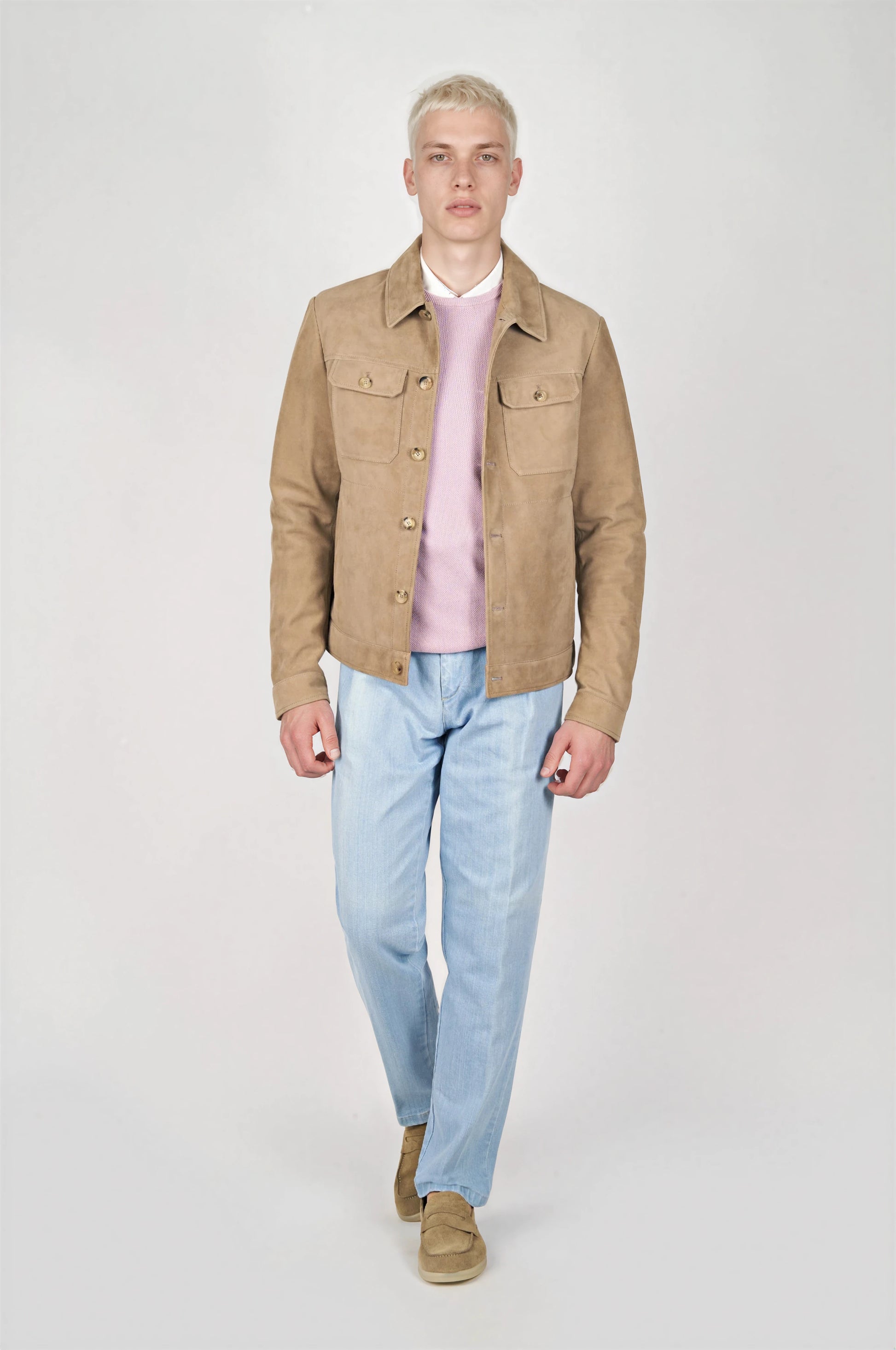 Reindeer Leather Trucker Jacket - MONTEZEMOLO