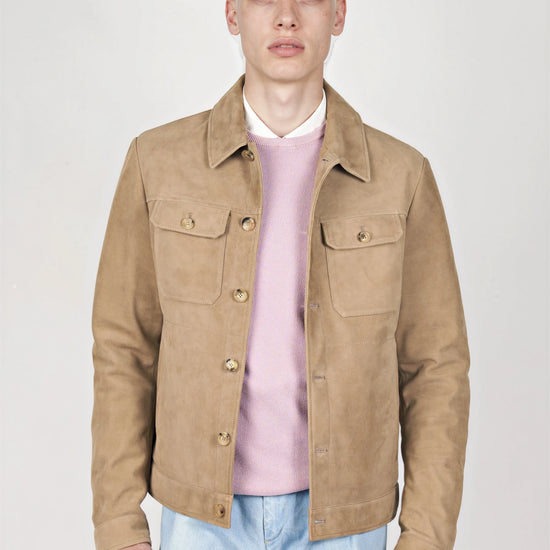 Reindeer Leather Trucker Jacket - MONTEZEMOLO