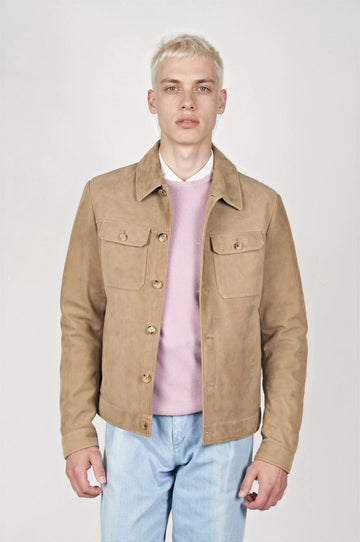 Reindeer Leather Trucker Jacket - MONTEZEMOLO