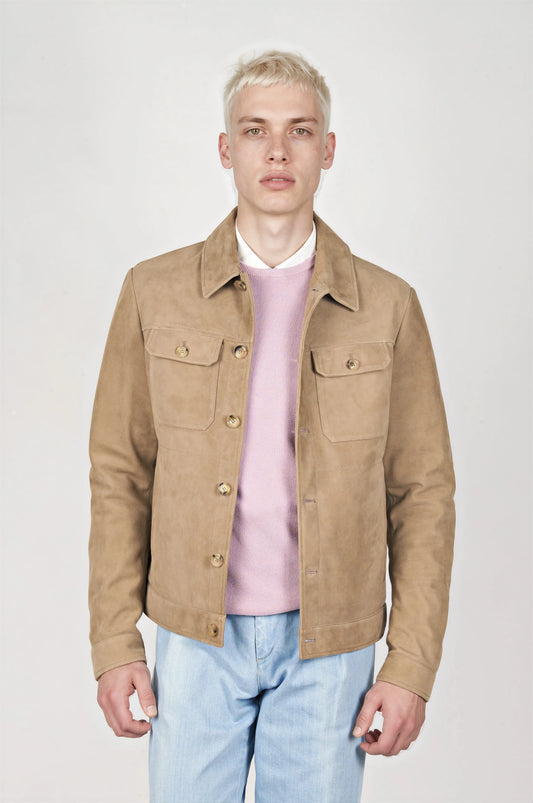 Reindeer Leather Trucker Jacket - MONTEZEMOLO