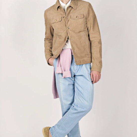 Reindeer Leather Trucker Jacket - MONTEZEMOLO