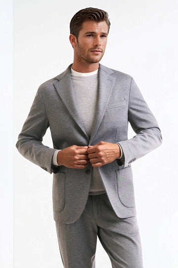 Unlined jersey-twill blazer
