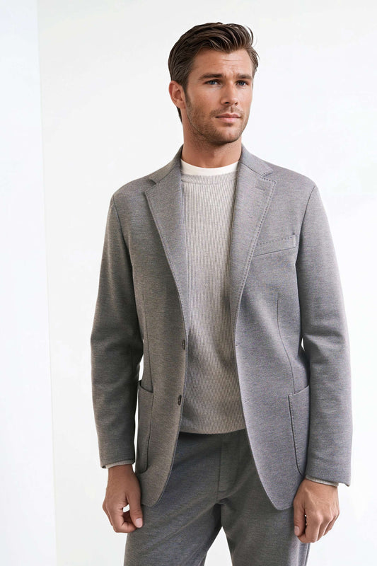Unlined jersey-twill blazer