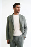 Unlined micro-printed jersey blazer