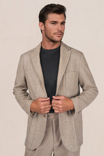 Printed wool–cashmere jersey jacket