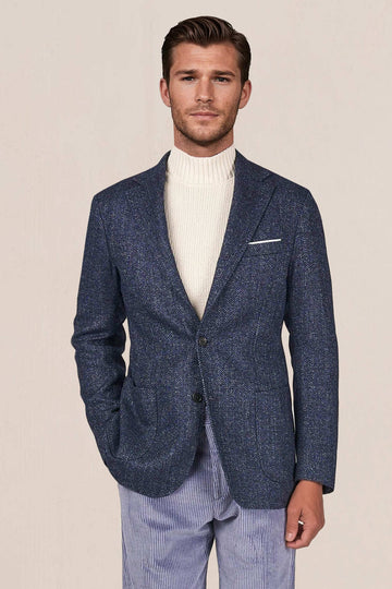 Deconstructed Herringbone jacket in wool & alpaca blend