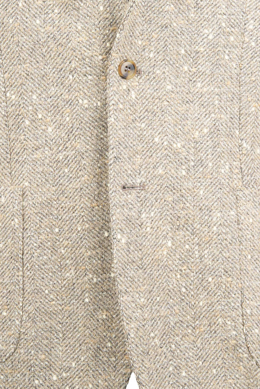 Unstructured baby alpaca tweed jacket