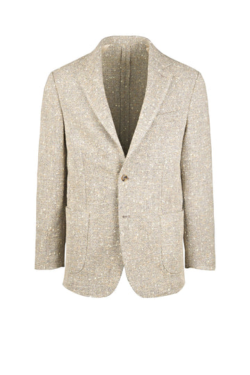 Unstructured baby alpaca tweed jacket