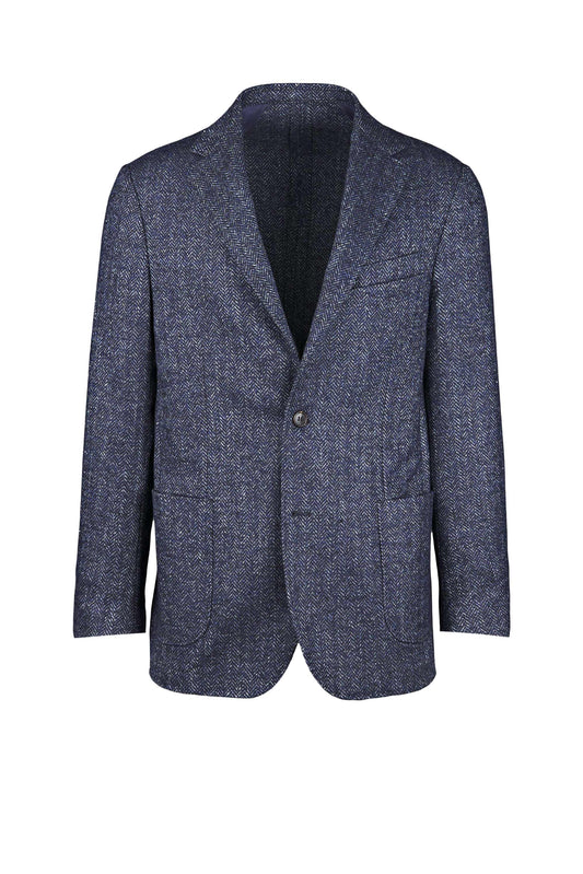 Deconstructed Herringbone jacket in wool & alpaca blend
