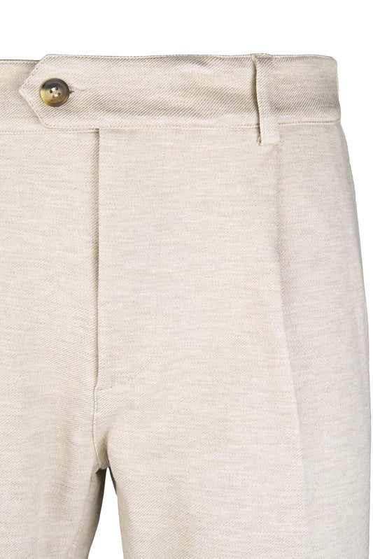Jersey-twill pleated trousers