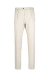 Jersey-twill pleated trousers