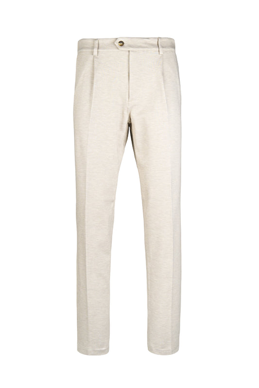 Jersey-twill pleated trousers