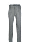 Jersey-twill pleated trousers