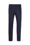 Jersey-twill pleated trousers