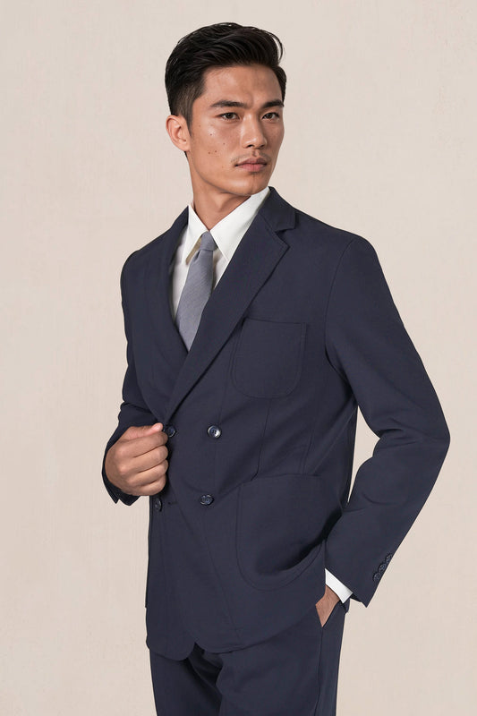 Unlined double-breasted jacket