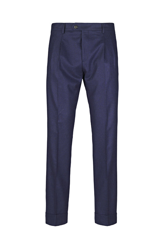 Double-pleat wool-cashmere trousers