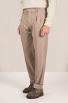 Double-pleat wool-cashmere trousers