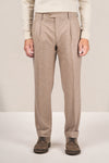 Double-pleat wool-cashmere trousers