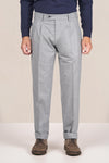 Double-pleat wool-cashmere trousers