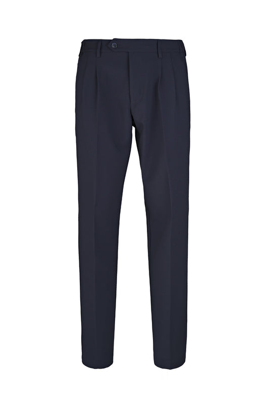 Technical stretch pleated trousers