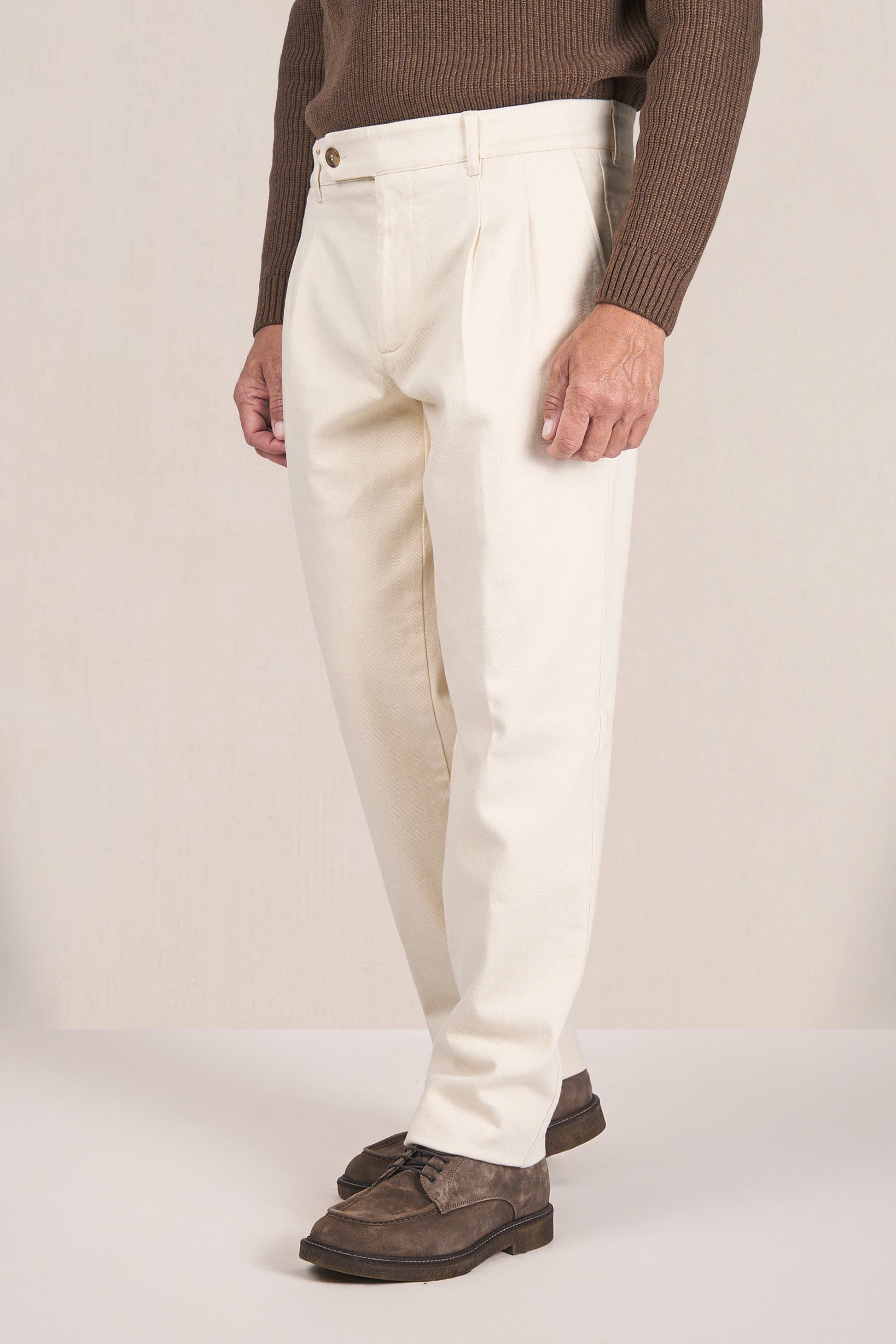 Twill Mélange Flecked Trousers - MONTEZEMOLO