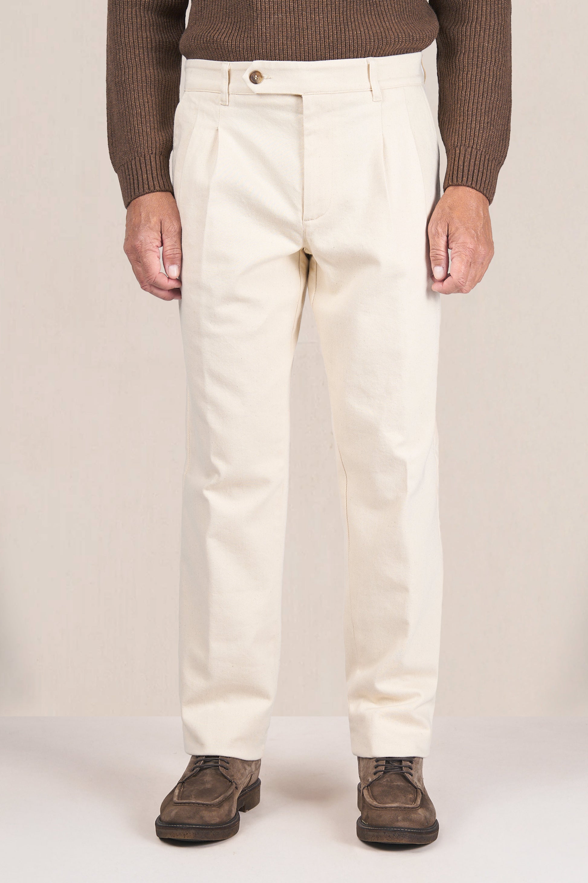 Twill Mélange Flecked Trousers - MONTEZEMOLO