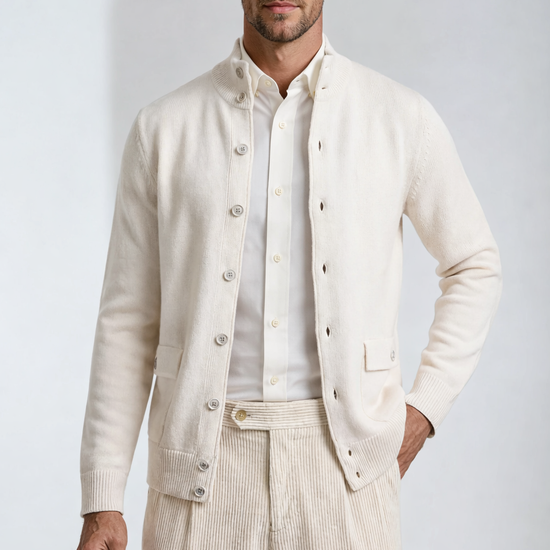 Cardigan-style knitted jacket in pure cashmere - MONTEZEMOLO