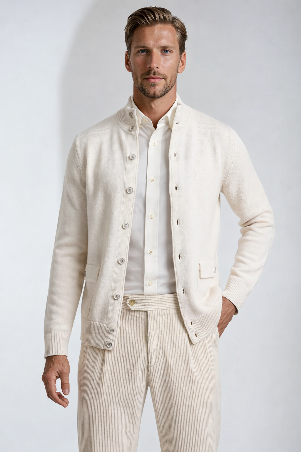Cardigan-style knitted jacket in pure cashmere - MONTEZEMOLO