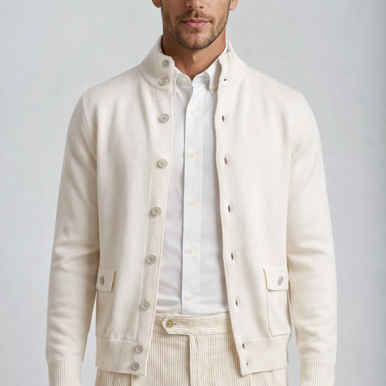 Cardigan-style knitted jacket in pure cashmere - MONTEZEMOLO