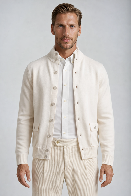 Cardigan-style knitted jacket in pure cashmere - MONTEZEMOLO