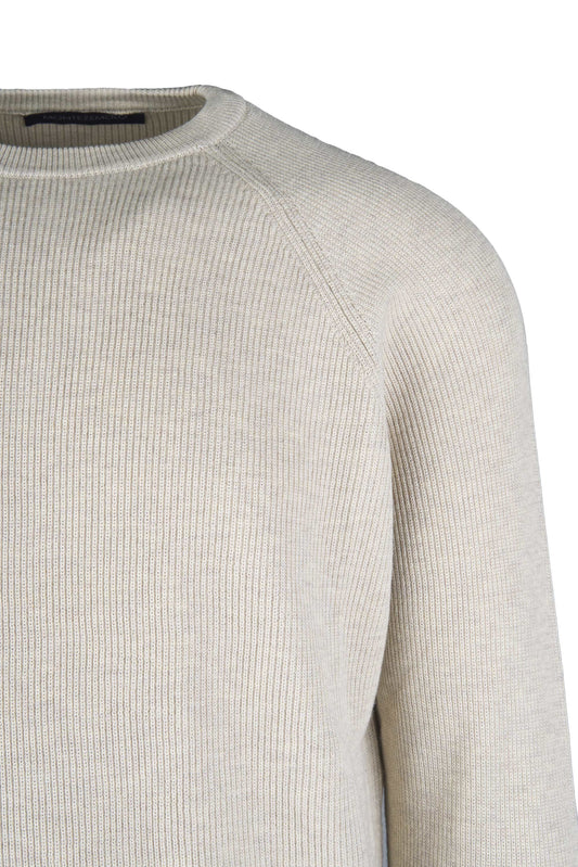 Cotton ribbed raglan sweater