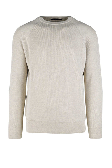 Cotton ribbed raglan sweater
