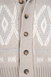 Jacquard shawl-collar cardigan