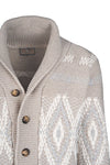 Jacquard shawl-collar cardigan