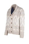 Jacquard shawl-collar cardigan