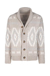 Jacquard shawl-collar cardigan