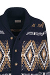 Jacquard shawl-collar cardigan