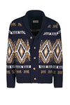 Jacquard shawl-collar cardigan