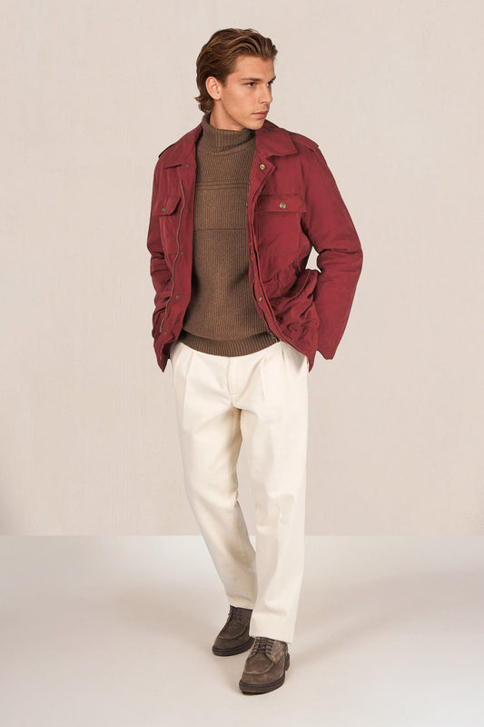 Quilted four-pocket safari jacket