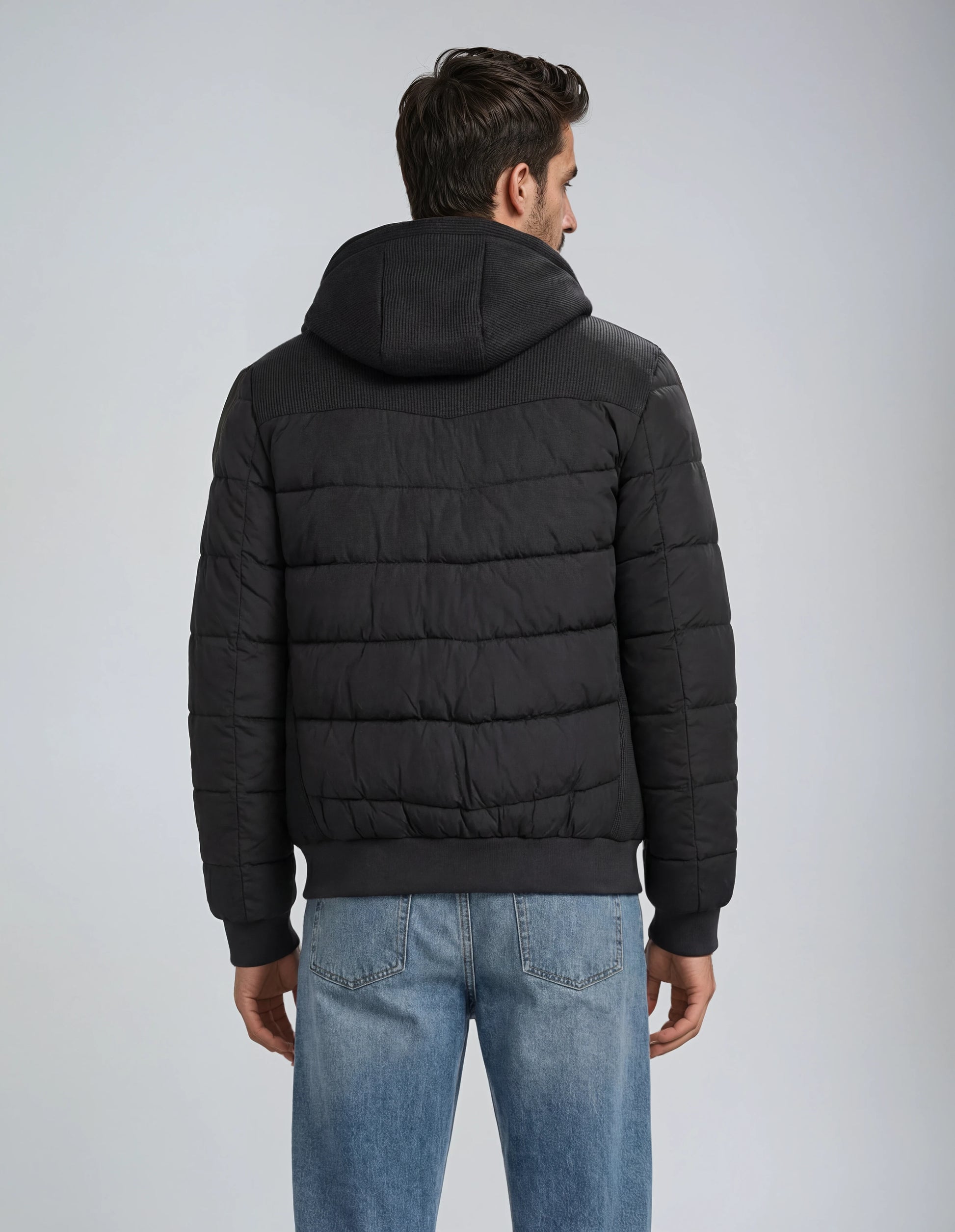 Hybrid padded jacket with hood - MONTEZEMOLO