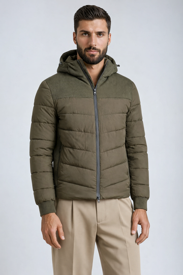 Hybrid padded jacket with hood - MONTEZEMOLO