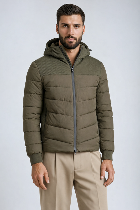 Hybrid padded jacket with hood - MONTEZEMOLO