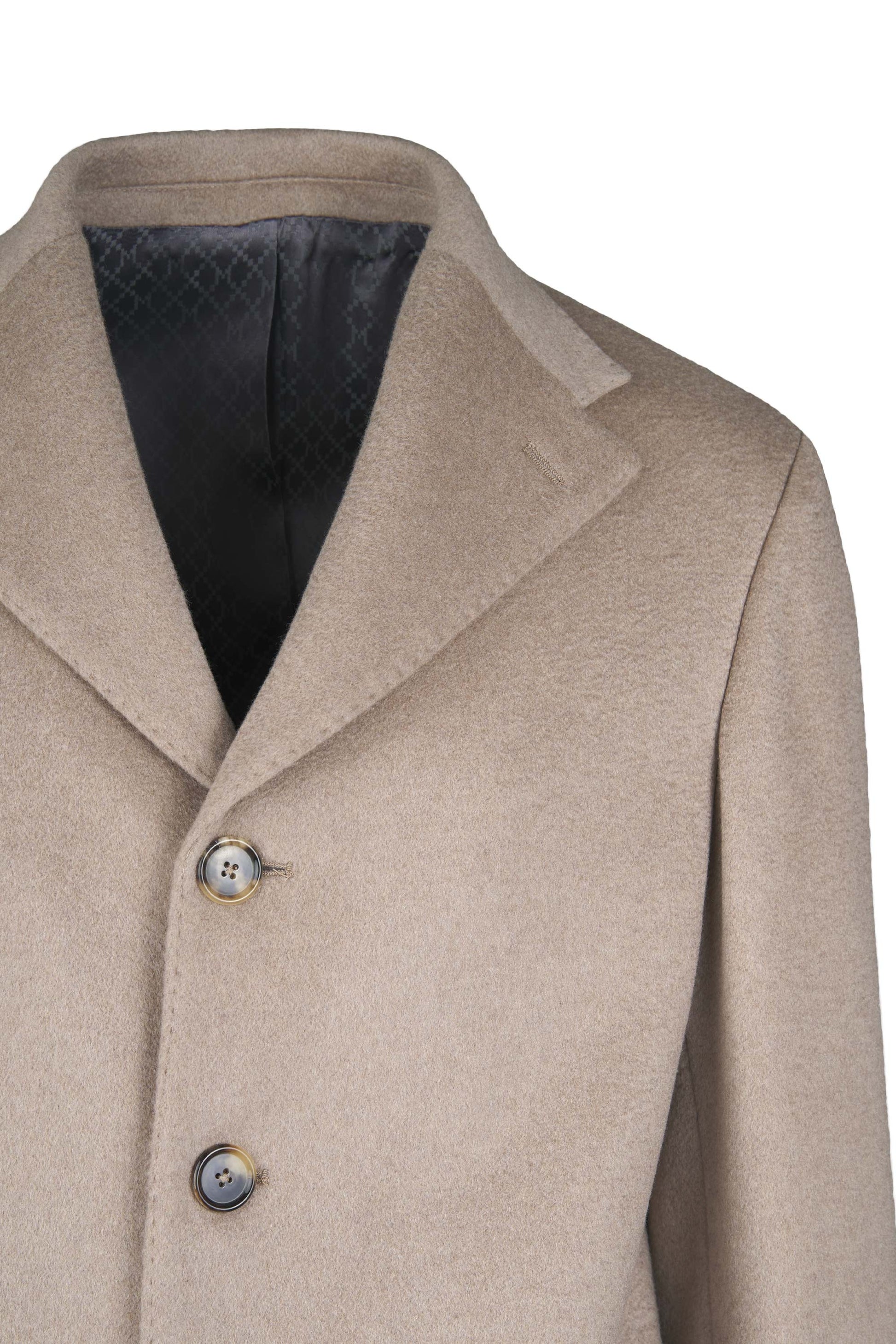Single-breasted pure cashmere coat - MONTEZEMOLO