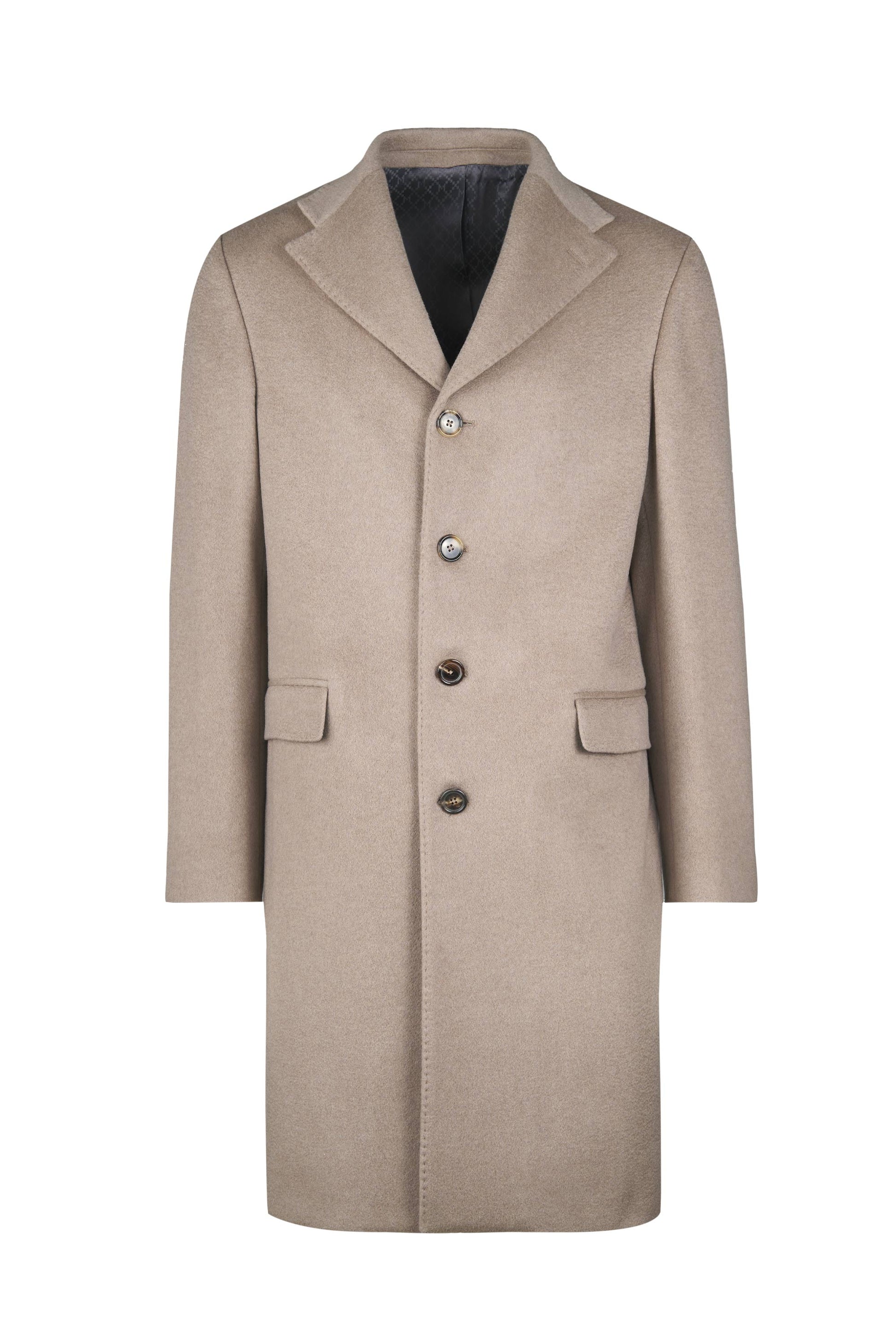 Single-breasted pure cashmere coat - MONTEZEMOLO