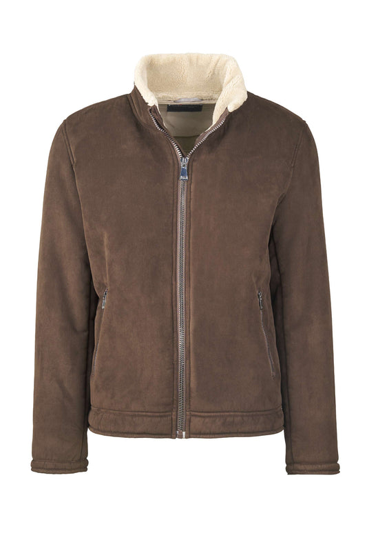 Short faux-shearling jacket