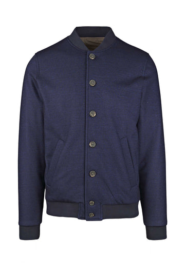 Padded wool-cotton bomber jacket