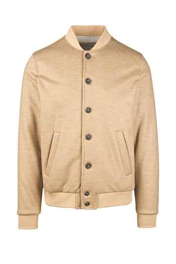 Padded wool-cotton bomber jacket