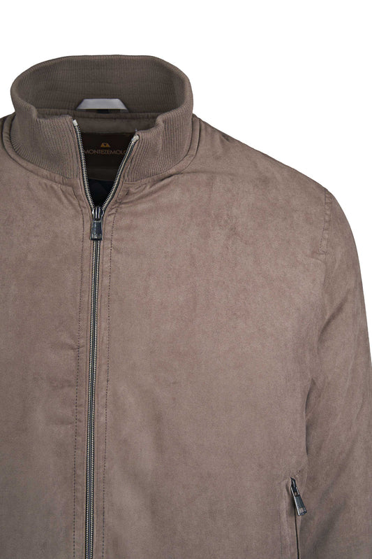 Faux-suede bomber jacket