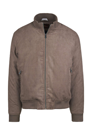 Faux-suede bomber jacket