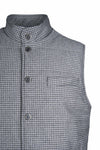 Padded houndstooth wool–cotton gilet